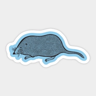 Pygmy Shrew - Hand drawn detailed cute animal design Sticker